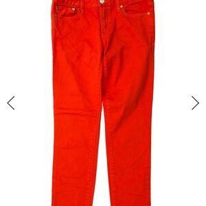 Tory Burch Red Straight Leg Jeans